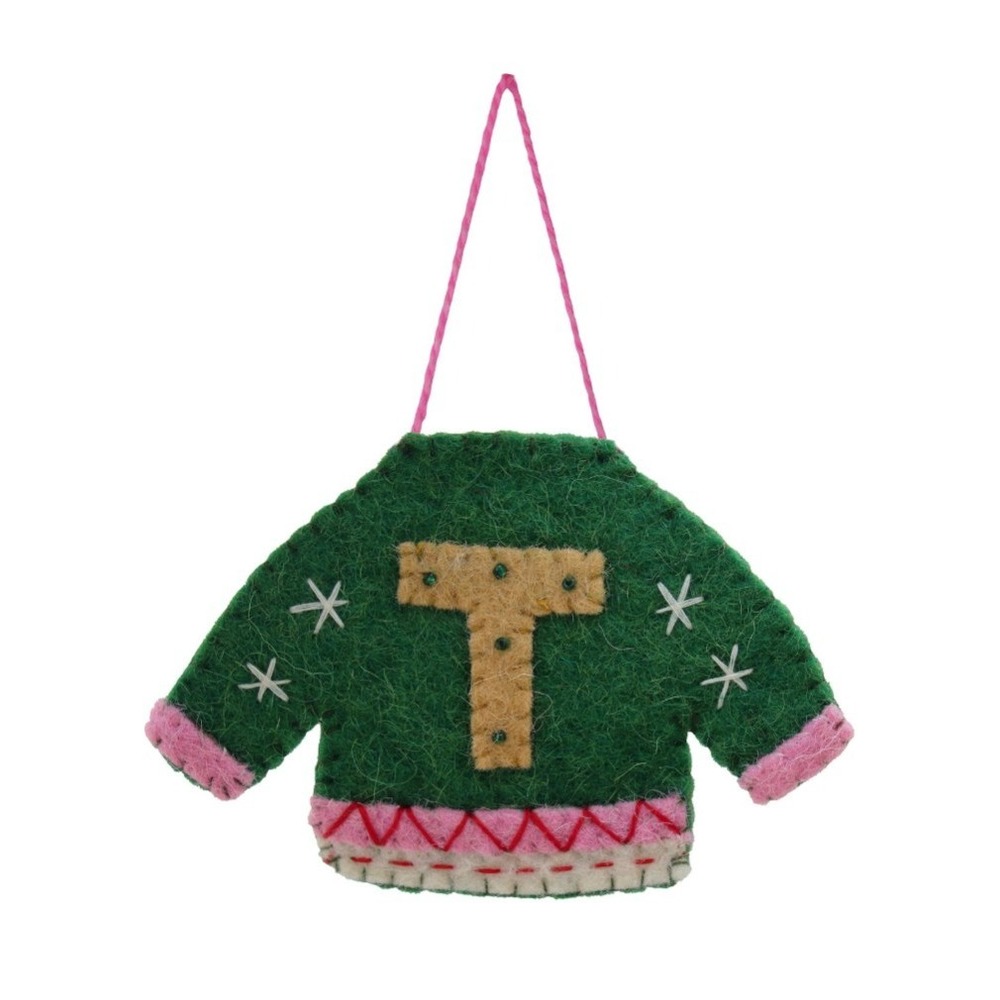 st nicholas square initial sweater letter T Monogram Letter